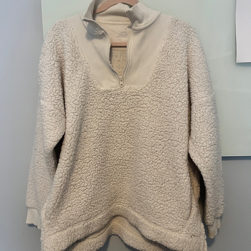 Aerie quarter zip Sherpa sweater / sweatshirt size medium